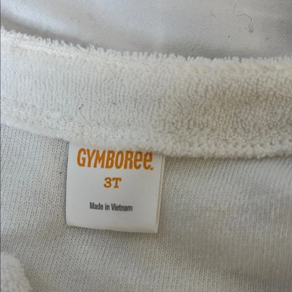 Gymboree White Terry Cloth Cover-Up with Pink Trim